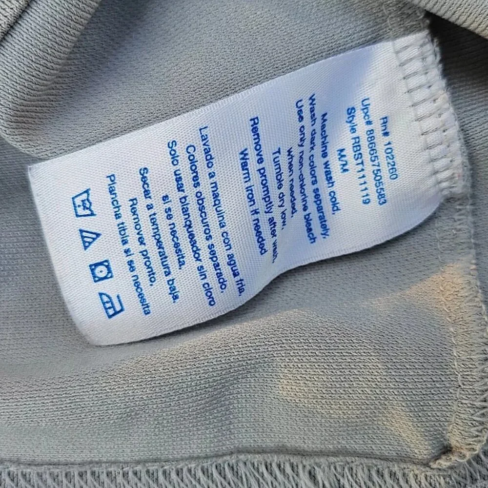 Reebok Men Tee Gray Polyester Sport Athletic T Shirt Size M - Picture 9 of 10